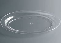 Plateaux de service ovales en plastique-Plateaux de service ovales 11x16 plats de fête jetables Crystal Clear