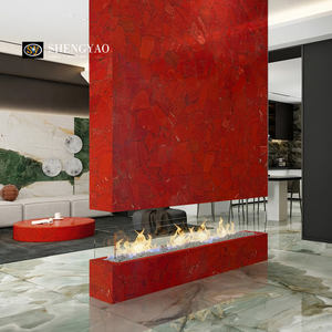 Chimenea suspendida de jaspe rubí piedra semipreciosa de mármol rojo clásico personalizado - Product Image 2