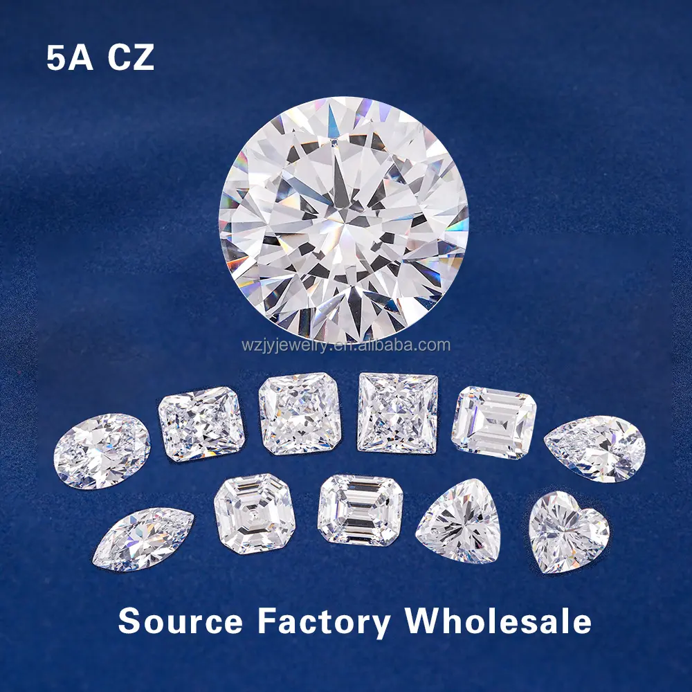 بسعر الجملة من مصنع ووزو أحجار زيركون مكعبة CZ فضفاضة 7A AAA 5A زيركون مكعب لصنع المجوهرات