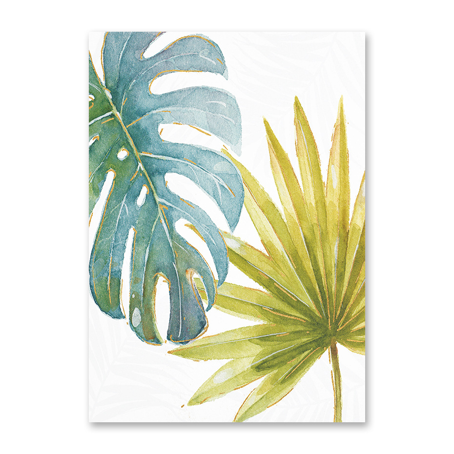 Aquarel Plant Groene Bladeren Canvas Schilderij Art Print Poster Foto Muur Moderne Minimalistische Slaapkamer Woonkamer Decoratie