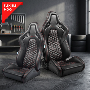 Premium Full Black ACE FRP PU Shell Racing Seat avec ajustement universel et dossier inclinable - Product Image 1