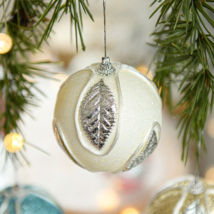 GANGHENG Accesorios Navidenos Novedades 8cm Décoration d'arbre de Noël Festival Décoration intérieure Boule de 8cm Poudre collante - Product Image 3