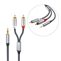 Câbles audio numériques blindés en cuivre nu avec connecteurs Lotus dorés 2RCA 3.5mm 4.5mm pour haut-parleur de voiture et lecteur DVD (en stock)