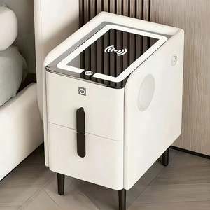 Table <span class=keywords><strong>de</strong></span> chevet intelligente à <span class=keywords><strong>LED</strong></span> en gros avec lecteur d'empreintes digitales et station <span class=keywords><strong>de</strong></span> recharge sans fil, table <span class=keywords><strong>de</strong></span> chevet multifonctionnelle - Product Image 3