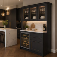 Meuble de cuisine contemporain en bois robuste avec robinet et charnières en acier inoxydable, idéal pour appartement, villa, hôpital, centre commercial - Offre Spéciale