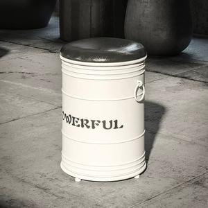 Venta al por mayor de lujo <span class=keywords><strong>Retro</strong></span> <span class=keywords><strong>Industrial</strong></span> logotipo personalizado PU cuero y taburete de <span class=keywords><strong>metal</strong></span> creativo Bar y restaurante taburete de almacenamiento - Product Image 1