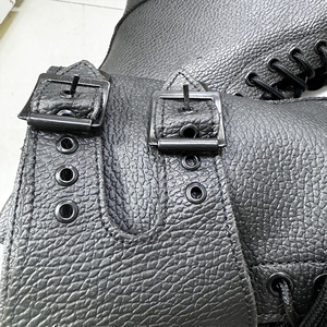 Bottes en cuir noir TSB100 pour hommes, à tige haute, à lacets, durables, pour toutes les saisons, usage décontracté - Product Image 3