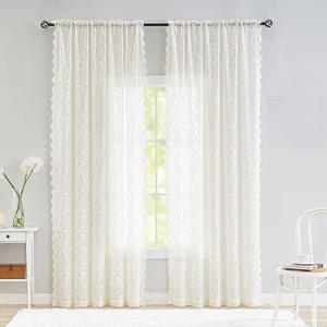 Rideaux transparents en dentelle florale pour salon chambre à coucher, rideaux <span class=keywords><strong>Shabby</strong></span> <span class=keywords><strong>Chic</strong></span> filtrant la lumière de poche de tige - Product Image 1