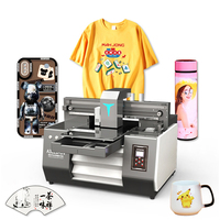 A3 Mini Inkjet UV Printer Flatbed Digital Desktop UV Printer untuk kartu akrilik botol casing ponsel cetak multifungsi LED