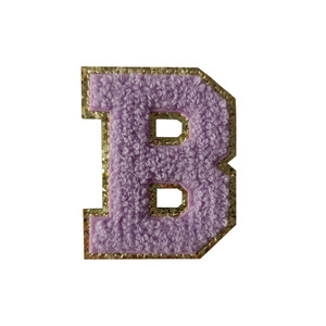 <span class=keywords><strong>Lettere</strong></span> Adesive in Tessuto Chenille Viola, Patch Ricamate con Paillettes, <span class=keywords><strong>Lettere</strong></span> Universitarie, Fornitura Diretta dalla Fabbrica - Product Image 4