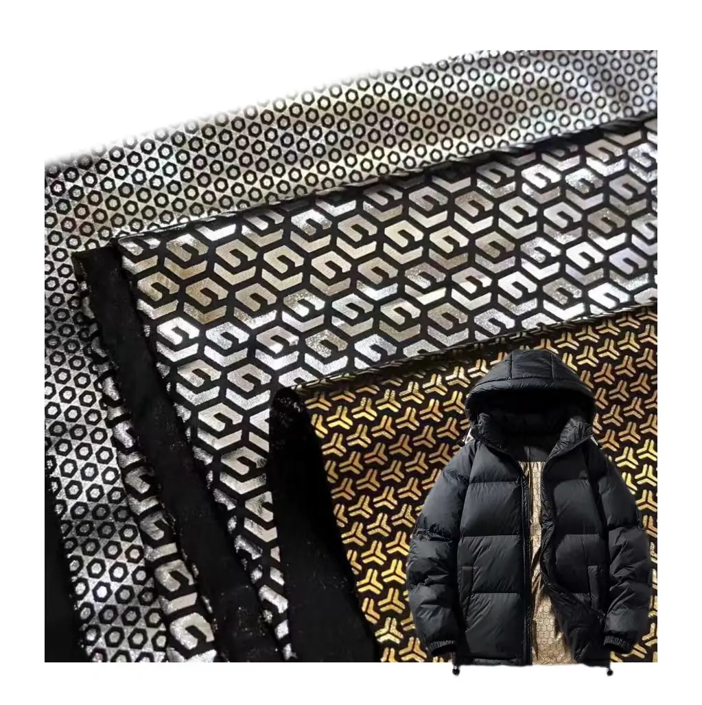 Nouveau style de stockage de chaleur graphite métallique feuille d'or manteau doublure tissu pour doudounes