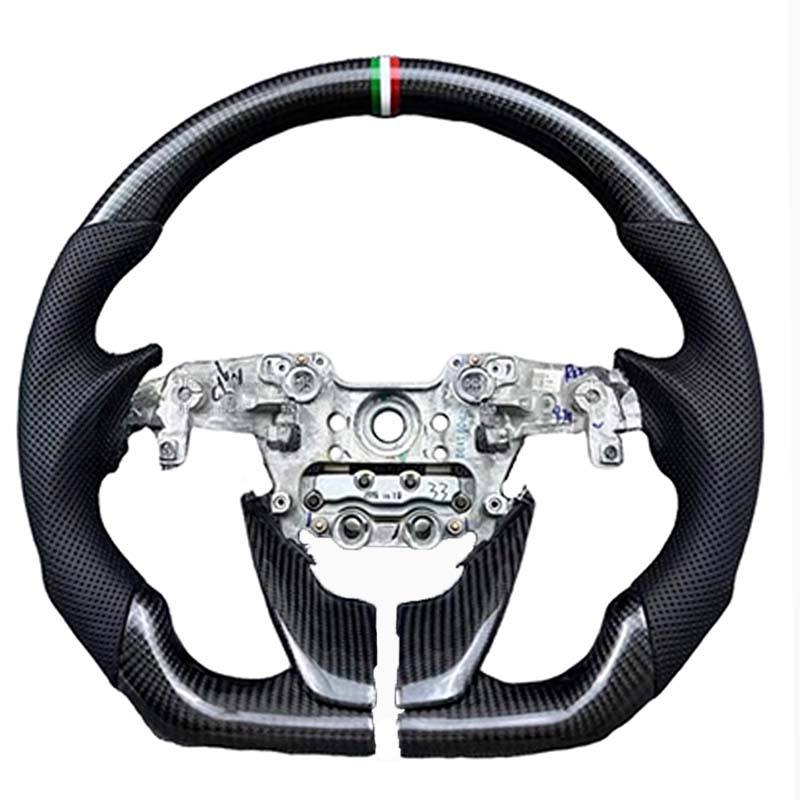 Cuir + fibre de carbone + couture noire + bande supérieure tricolore