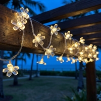 Guirlande lumineuse LED pour extérieur, étanche IP44, décoration de jardin, 100 LED, fleurs de cerisier Sakura, jolie guirlande LED, design pour cour