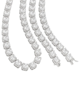 Collier chaîne cubaine unisexe en moissanite taille carrée, plaqué or et argent, bijou tendance hip-hop, accessoire de mode affirmé