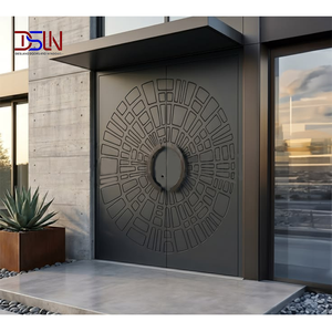 Porte d'entrée moderne minimaliste en aluminium, résistante aux ouragans, insonorisée, à rupture de pont thermique, cadre fin, pour villa – Approvisionnement direct usine - Product Image 1