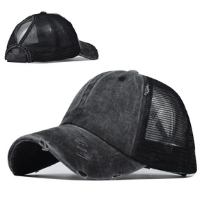 Baseball Cap Mesh Breathable Cotton Curved Brim Women Outdoor Sun Hat Gray Black Khaki Orange Burgundy Navy Blue Sky Blue - Product Image 5