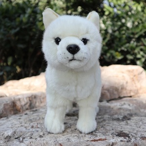 Güzel özelleştirilmiş yumuşak ayakta japon <span class=keywords><strong>Shiba</strong></span> Inu peluş oyuncak gerçekçi beyaz köpekler dolması - Product Image 2