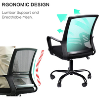 Chaise de bureau ergonomique pivotante à dossier bas en maille, idéale pour les managers, à prix abordable