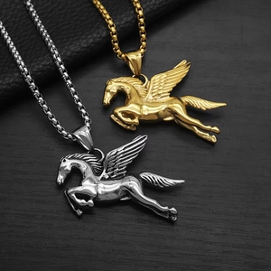 <span class=keywords><strong>Collier</strong></span> Pendentif <span class=keywords><strong>Cheval</strong></span> Volant Ailé Punk PVD <span class=keywords><strong>Anti</strong></span>-ternissement en Acier Inoxydable pour Hommes, Bijoux de Mode Raffinés, Vente en Gros - Product Image 3
