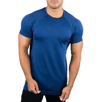 Camiseta de poliéster 89% para homens, camiseta masculina para academia com secagem rápida e drenagem de umidade, com elástico, 11%