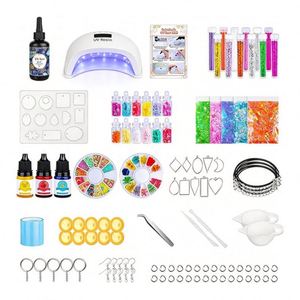 DIY Handmade Resin Jewelry Craft Kit Christmas Hard Crystal Clear UV LED <b>Lamp</b> Silicone Molds <b>Glitter</b> Foil Flowers Pendants - Product Image 1