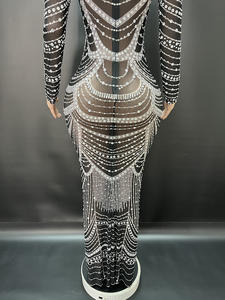 Novance Y3589 Abendkleider 2025 Schwarze Kleider Elegante Damen Ballkleider Funkelnde Perlen Applikation Vestidos De Noche Para Mujer - Product Image 2