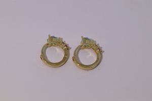 Pendientes de Aro Tianyu Gems, Chapados en Oro, de Latón, Estilo Clásico y Elegante, con Circonita Cúbica en Forma de Corazón y Corindón Rojo. - Product Image 5