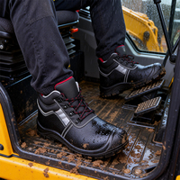 Sepatu Keselamatan Kerja Wanita Anti Selip Tahan Minyak Kulit dengan Ujung Baja dan Sol Tengah Baja Anti Statis Model Mid Cut