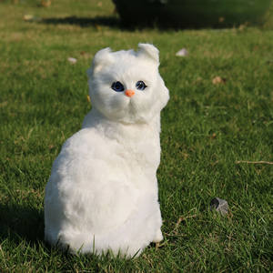 Juguete de peluche de gato con cabeza inclinable realista con voz-Accesorio de película realista, compañero de Mascota, decoración del hogar (Blanco/Negro/gris/jengibre) - Product Image 1