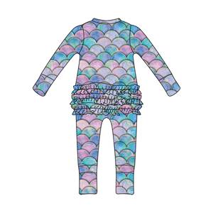 Tutine per Neonati Personalizzate con Motivi a <span class=keywords><strong>Sirena</strong></span>, Carine con Volant e Cerniera, Pigiami in Bambù Morbidi per Tutte le Stagioni - Product Image 4