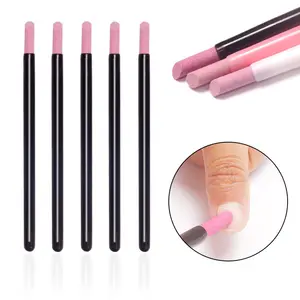 5 Stuks Manicure Stick Cuticula Pusher Nagel Schuurstokken Verwijderaar Oppervlak Scrub Puimsteen Nagelvijl