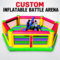 Arène de combat gonflable hexagonale avec plateforme rotative d'équilibre, jeu en PVC durable pour événements festifs, team building et location