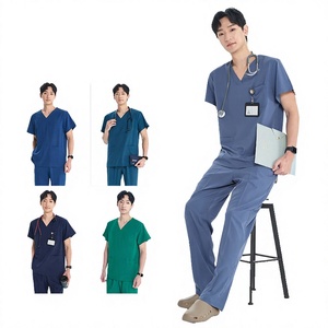 Pijamas Médicos Clásicos con Cuello en V <span class=keywords><strong>para</strong></span> <span class=keywords><strong>Hombre</strong></span>, Uniformes Quirúrgicos, Uniformes <span class=keywords><strong>para</strong></span> Médicos, Conjuntos Transpirables de Secado Rápido <span class=keywords><strong>para</strong></span> Enfermería Veterinaria - Product Image 4