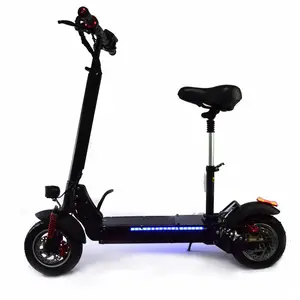 800w 48v 10 polegada pneu scooter elétrico, fora da estrada, visor de led, 40km/50 km/h, grande scooter elétrico com assento