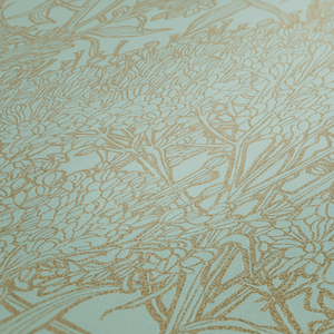 วอลล์เปเปอร์ม้วนหรูหราผลิตในเยอรมนีวอลล์เปเปอร์ไวนิลสัญญาสีเขียวทองสีฟ้าไม่ทอ-10,05x0,53เมตร - Product Image 1