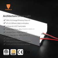 Lumière linéaire encastrée LED en aluminium de 35 mm de large, luminaire de plafond moderne pour bureau intérieur, profilé lumineux, indice de protection IP20, dimmable, CRI de 5 ans