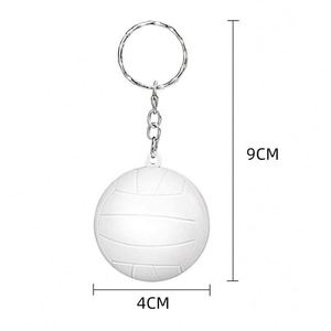 <b>Custom</b> White PVC Volleyball <b>Keychains</b> with Silk Screen Printing-Portable Party Favors & School Carnival Gift Fillers - Product Image 2