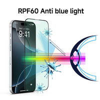 Protection d'écran en verre trempé haute transparence 2.5D 3D 9H anti-lumière bleue pour iPhone 11 12 13 14 15 16 17 Pro Max