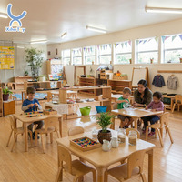 Ensemble table et chaises Montessori personnalisé pour la maternelle, mobilier de classe pour l'apprentissage en groupe, idéal pour les garderies et l'éducation.