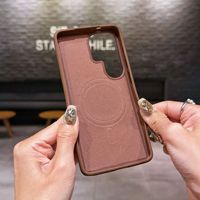 Étui de téléphone portable magnétique de luxe à texture tissée pour Samsung S22 S23 S24 S25 S26 Ultra, coque arrière antichoc avec aimant intégré
