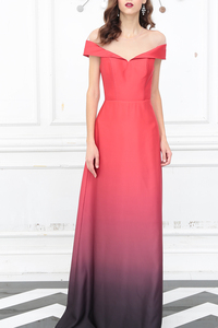 Newest Taffeta Evening Elegant <strong>Ombre</strong> Off Shoulders Red Black <strong>Wedding</strong> Bridesmaid Formal Evening <strong>Dresses</strong> - Product Image 6