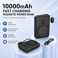 Power Bank Magnetik Nirkabel 10000mAh 22.5W Pengisian Cepat, Baterai Portabel dengan Layar LCD dan Dual USB C