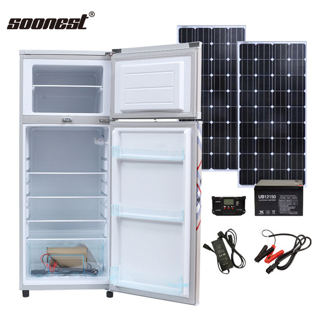 Solar Refrigerator DC 12V/24V Double Door 50L-308L Camping Car Mini Fridge Freezer