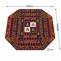 Tapis de Mahjong Américain Personnalisé 60x60cm – Housse de Table en Caoutchouc Antidérapant Premium avec Bords Cousus pour Jeu Professionnel en Club