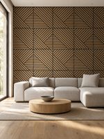 Panneau mural acoustique en bois 3D moderne, imperméable, style européen, pour salon, chambre à coucher