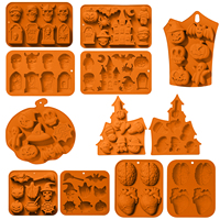 Moule à Gâteau en Silicone pour Halloween Moule à Motif de Pierre Tombale Moule de Cuisson DIY Chocolat Bonbons Fondant Gâteau Ustensiles de Cuisson pour la Cuisine