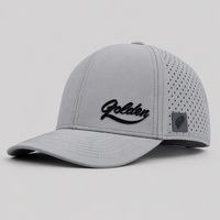 Casquette de golf structurée à 5 panneaux avec logo personnalisé, en nylon perforé au laser, avec fermeture réglable pour hommes et femmes