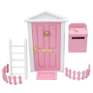 Accessoires pour maison de poupée, ensemble de portail de jardin féerique, mini-portail en bois pour elfes, porte de conte de <span class=keywords><strong>fées</strong></span> pour nains, mini-jouet éducatif - Product Image 2
