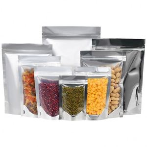 Sachet refermable en Mylar pour aliments, imprimé sur mesure, face transparente, dos en aluminium, avec fermeture éclair - Product Image 4