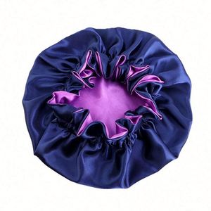 Bonnet de nuit pour enfant couleur bonbon, double couche réversible en satin, pour le soin des cheveux, usage quotidien, extérieur et maison, toutes saisons - Product Image 4